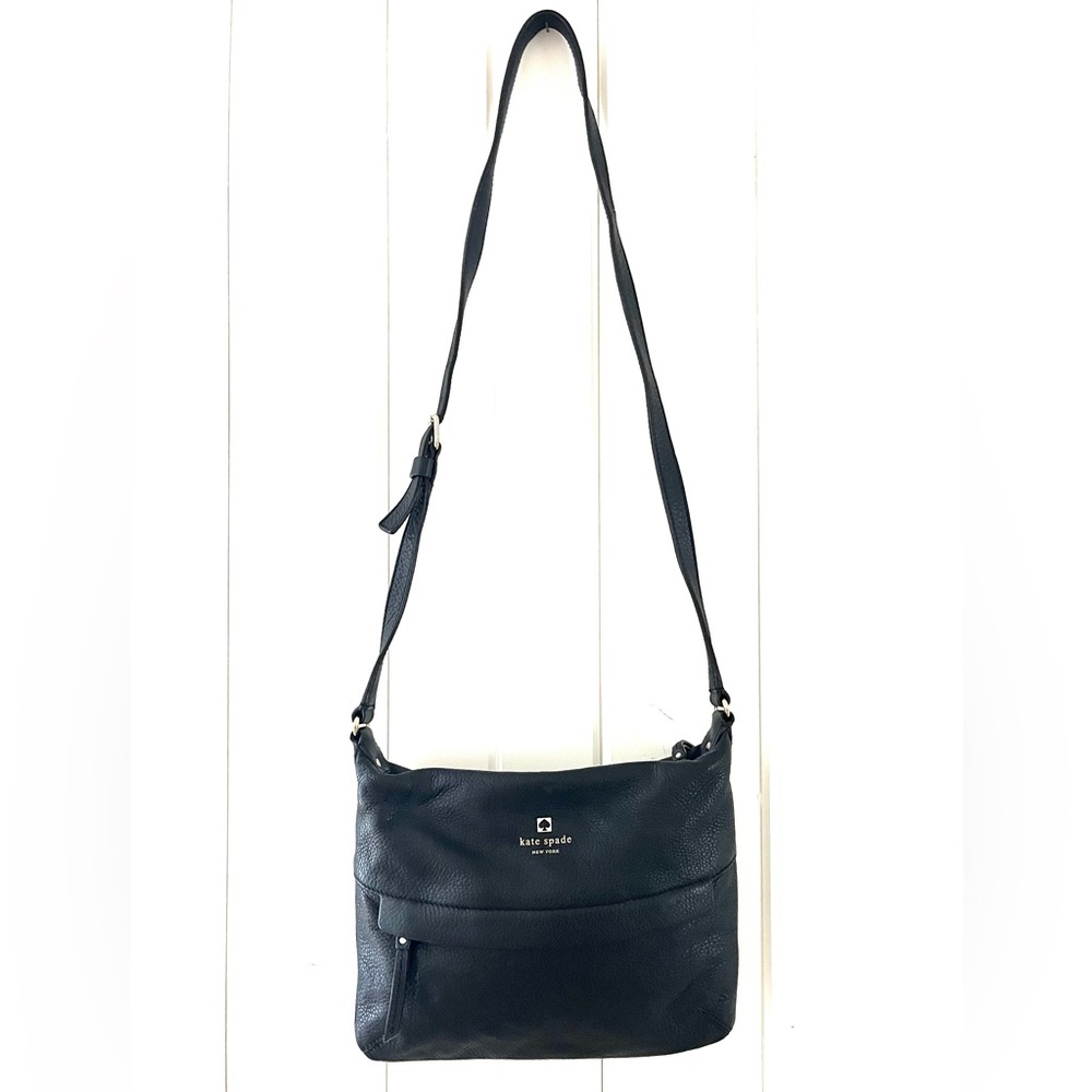 Kate Spade Black Grant Park Starla Pebble Leather Crossbody Bag, OS - Picture 3 of 9